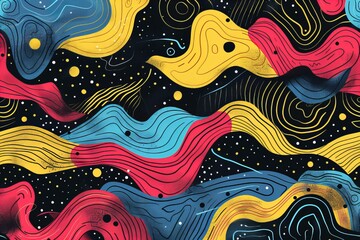 Obraz premium Colorful abstract art on black canvas