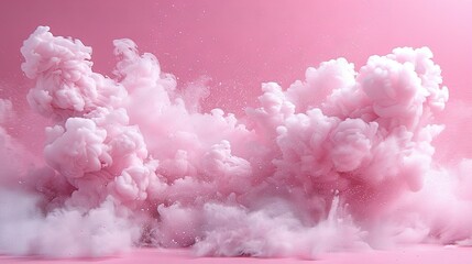  Pink backdrop featuring intense white smoke rising from both top and bottom edges