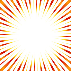 Obraz premium 赤と黄色のグラデーションの集中線の素材