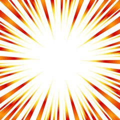 Obraz premium 赤と黄色のグラデーションの集中線の素材