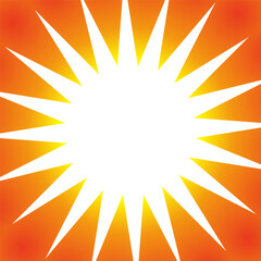 赤と黄色のグラデーションの集中線の素材