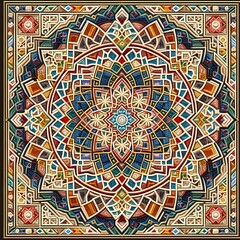 Abstract Geometric Embroidery Design  Modern Patterns for Creative Projects  Microstock Image