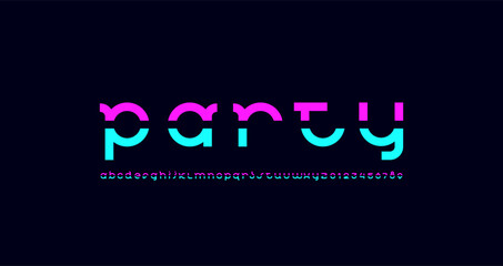 Design font, rounded modern cut alphabet