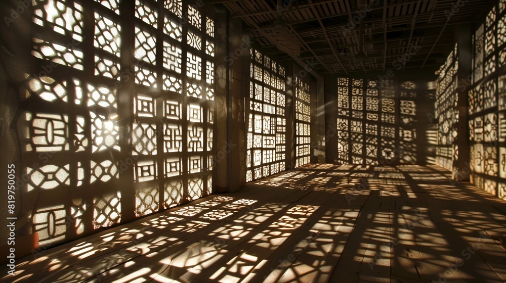 Poster shadows from objects cast fascinating patterns on walls, a visual treat.