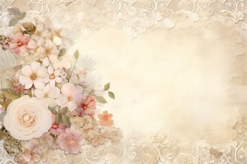 A beautiful shabby chic floral background in soft pastel colors. Perfect for a wedding, bridal shower, or baby shower.