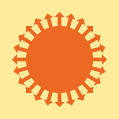 Radial Arrows Circle Shape Orange Icon