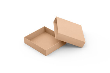 Kraft Paper Packaging Box Isolated 3d illustration 