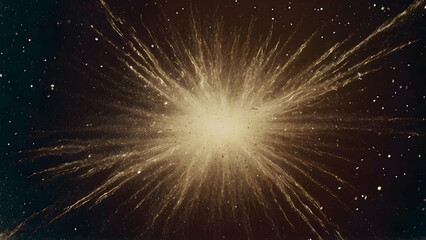 Fototapeta premium A mesmerizing display of a bright explosion resembling a starburst or cosmic event in the dark expanse of space