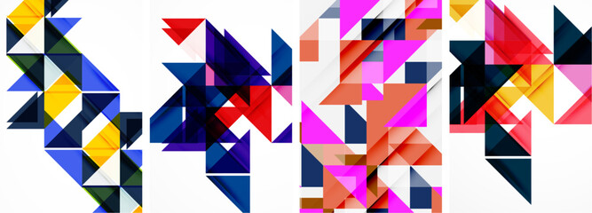 Obraz premium Triangle poster set for wallpaper, business card, cover, poster, banner, brochure, header, website