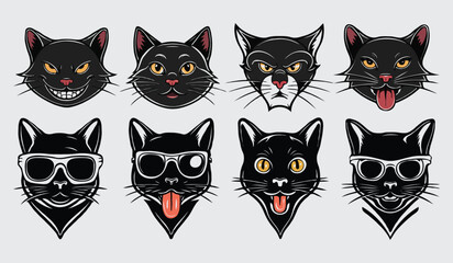 Hand Drawn Cat Silhouette Vector Collection