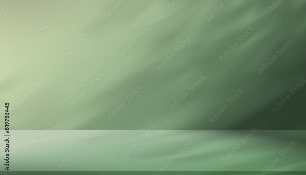 Poster green background product wall display with natural tree leaf shadow on backdrop.nude studio room min