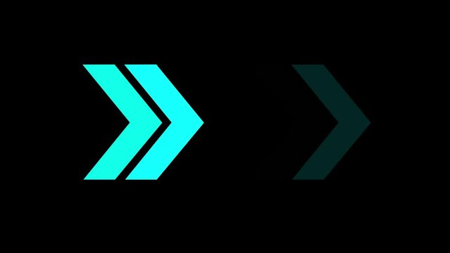 Animated arrows direction sign animation.Right or left neon arrow icon abstract background.Animated arrows overlay.