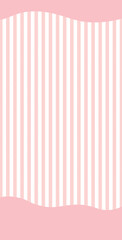 ストライプパターンとウェーブの縦長バナーフレーム/ピンク