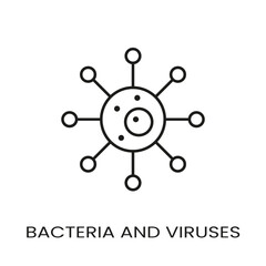 Viruses and bacteria line vector icon with editable stroke