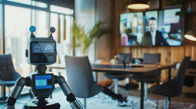 A telepresence robot enabling remote work and collaboration, bridging the gap between distributed teams and remote workers - Powered by Adobe