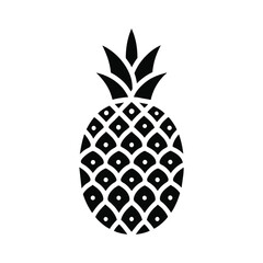 Obraz premium pineapple silhouette On white background -vector illustrator