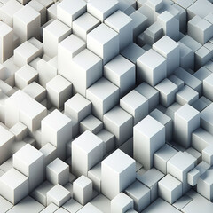 White cube abstract graphic background, 3d illustration for graphic design projects