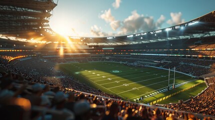 a packed rugby stadium