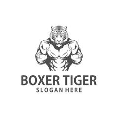 Tiger boxing, logo vector illustration