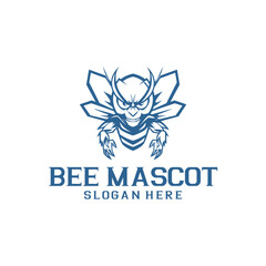 Bee mascot logo vector illustration
