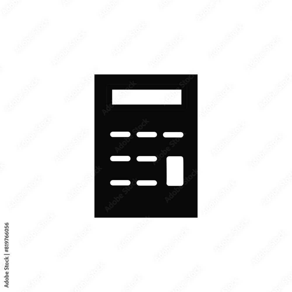 Poster calculator symbol of accounting solid icon vector design good for website or mobile app