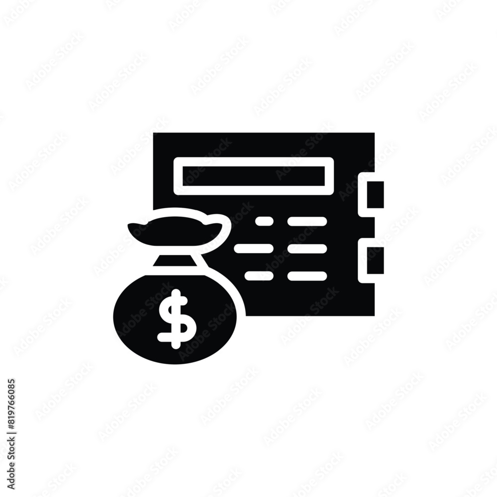 Poster save deposit box solid icon vector design good for website or mobile app