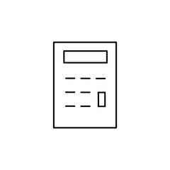 calculator symbol of accounting outline icon thin vector design good for website or mobile app