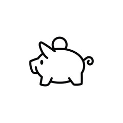 piggy bank outline icon pixel perfect vector design good for website or mobile app