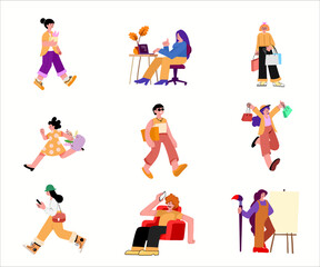 Obraz premium Flat Illustrations of people's business activities