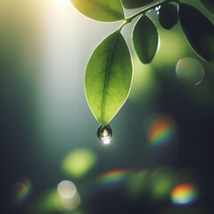 water drop on leaf