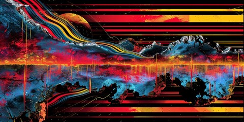 Abstract marble stone pattern texture with gold and multicolored accents