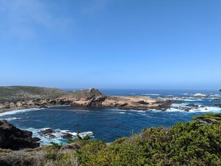 Cliff view on the beach on a sunny day