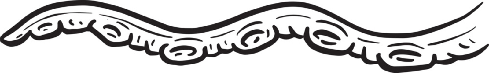 Cartoon octopus Tentacle Cthulhu Clipart Vector in Black and White  © squeebcreative