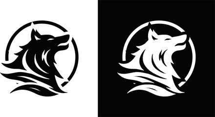 Obraz premium wolf mascot design of the head of arctic wolf. Vector wolf's head as a design element