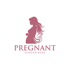 Pregnant woman logo vector illustration