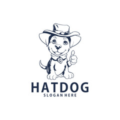 Cowboy dog logo vector illustration