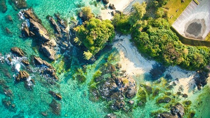 Aerial view of Okinawa Island, Japan