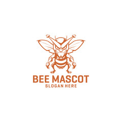Bee mascot logo vector illustration