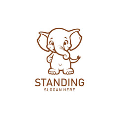 Cute elephant logo vector illustration