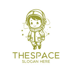 Astronaut boy logo vector illustration