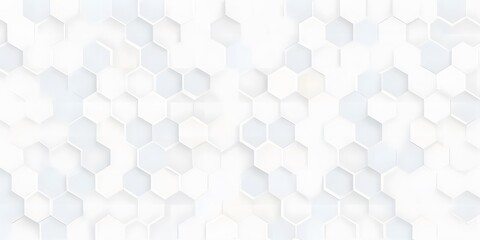 3D Futuristic honeycomb mosaic white background. Realistic geometric mesh cells texture. Abstract white vector wallpaper with hexagon grid
