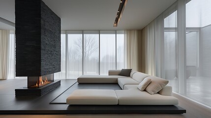 contemporary living room with a minimalist approach