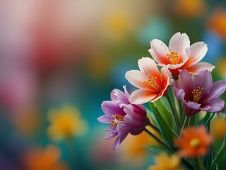 Naklejka premium Colorful spring wallpaper