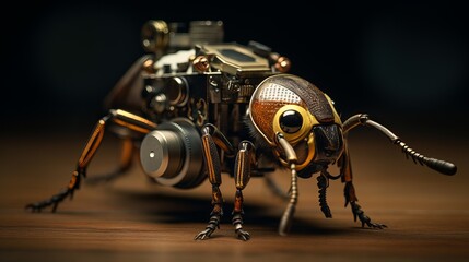 Fototapeta premium Spy Beetle made of metal - Advance robotics and nano technology
