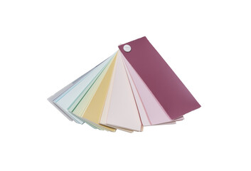 Paint swatches palette on white background