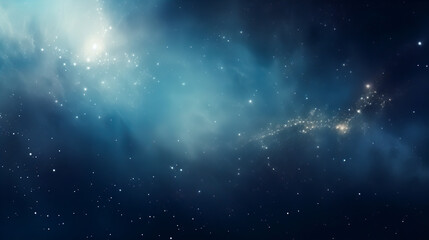 Obraz premium Blue Hues and Nebula Dreams in the Cosmos. Galactic Night. Stellar Dreamscape