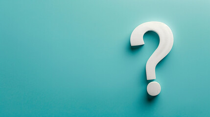 White Question Mark on Blue Background