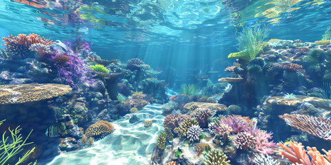 Obraz premium coral reef and fishes