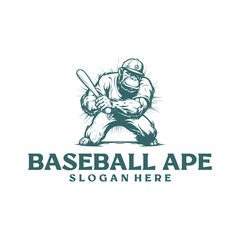 Baseball ape logo vector illustration