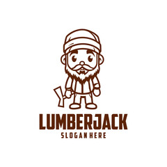 Lumberjack mascot logo vector illustration